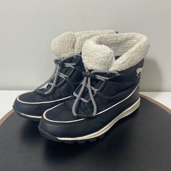 Sorel Whitney II Short Lace WP Boot Waterproof Black Noir US Boysโ 4 - Picture 4 of 12